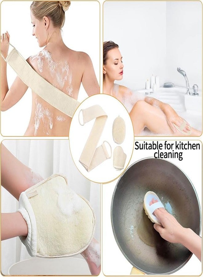 AMTEADM Natural Loofah Exfoliating Body Scrubber Loofah Bath Sponge, Luffa for Women and Men, Dishcloth Kitchen Cloth,100% Biodegradable Compostable, Dye Free (2 Pack) (S) - Image 3